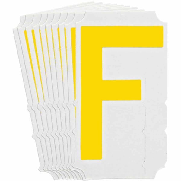 Brady Quik-Align 5150 Series Polyester 4 in Lbl Legend: F Yellow 10PK 5150P-F - main